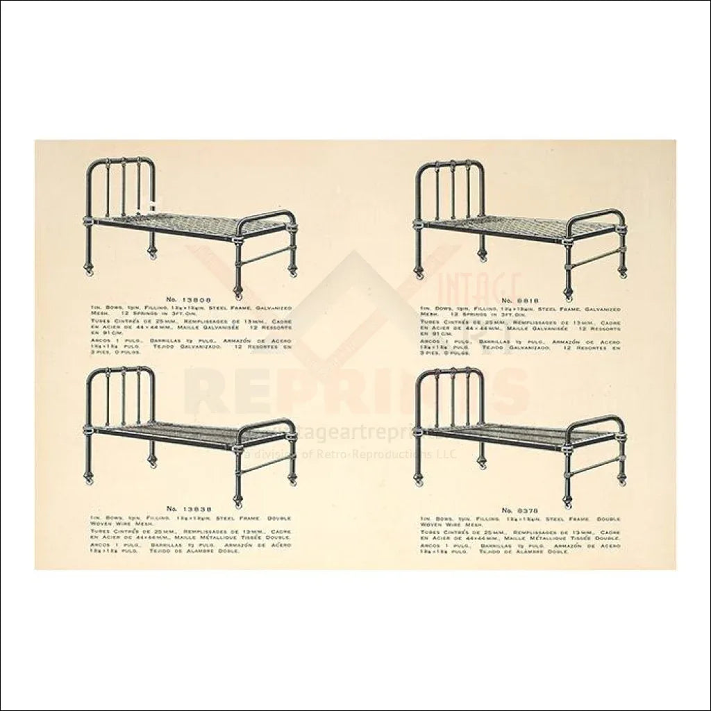 Metal Antics Frames Beds prints - VINTAGEARTREPRINTS.COM