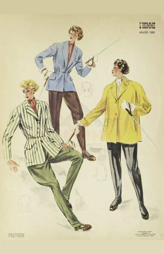 French Women's Fashion 1950's - VINTAGEARTREPRINTS.COM
