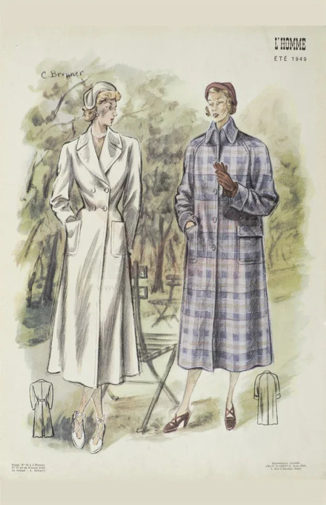 Vintage French Fashion 1950's Winter coats - VINTAGEARTREPRINTS.COM