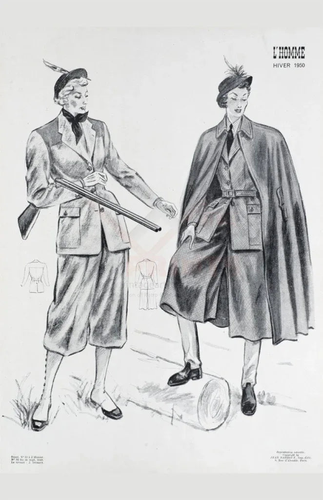 French Women's Fashion 1950's, style A - VINTAGEARTREPRINTS.COM
