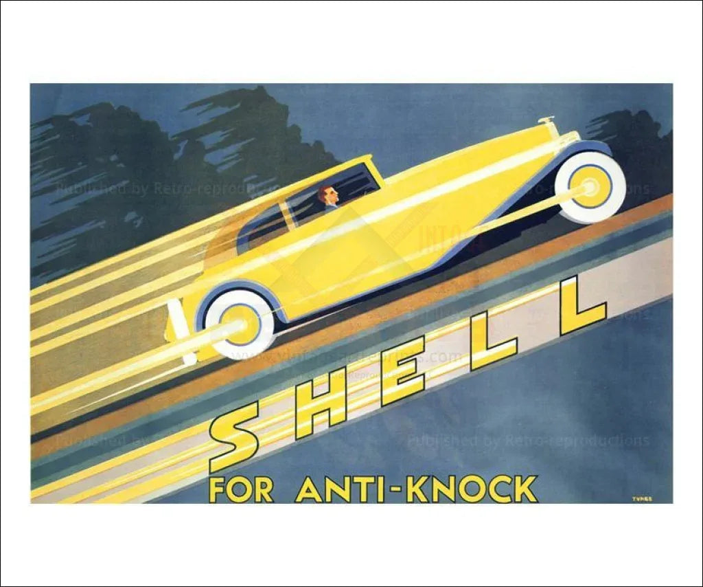 Anti-Knock Speedster, Shell Oil, 1930 - VINTAGEARTREPRINTS.COM