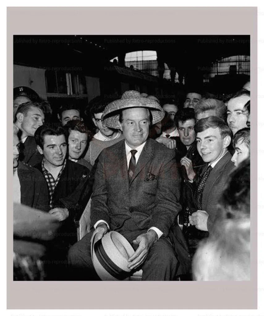 Bob Hope with Hats - VINTAGEARTREPRINTS.COM