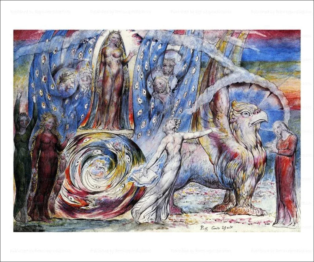 Beatrice appeals to Dante, William Blake - VINTAGEARTREPRINTS.COM