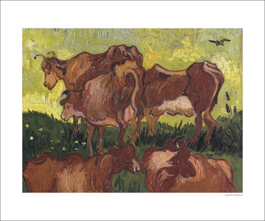Cows, Vincent Van Gogh - VINTAGEARTREPRINTS.COM