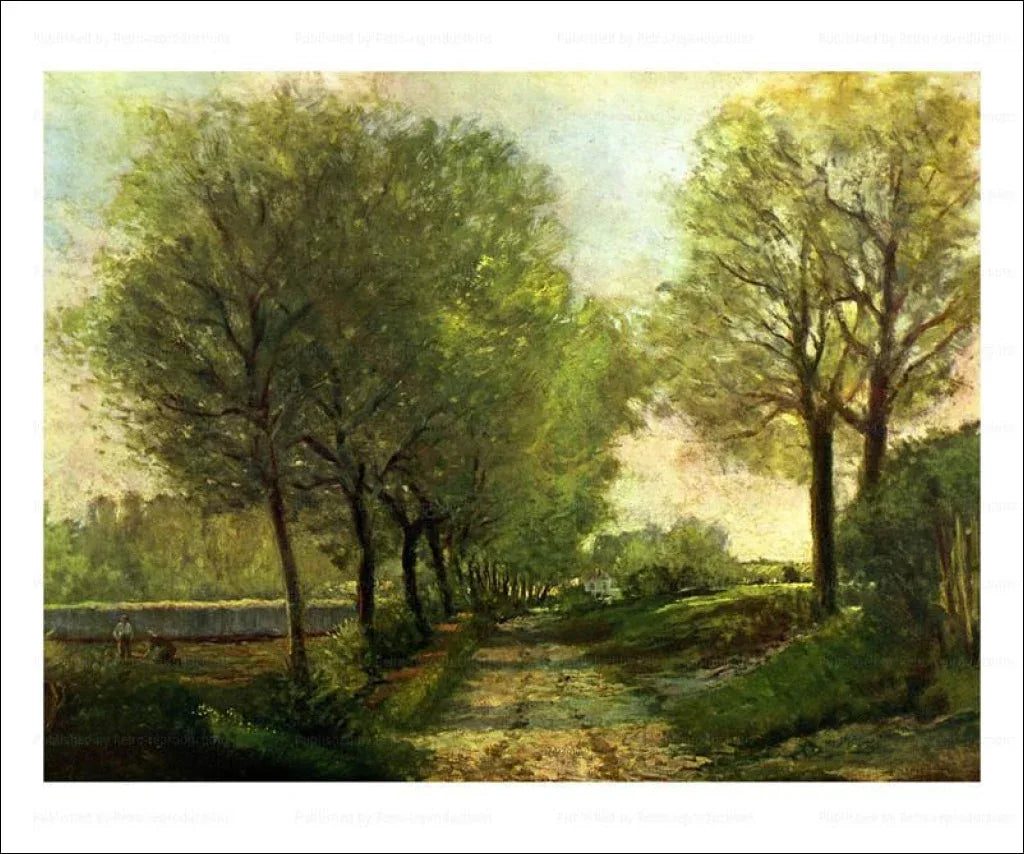 A Lane near a small Town, Alfred Sisley - VINTAGEARTREPRINTS.COM