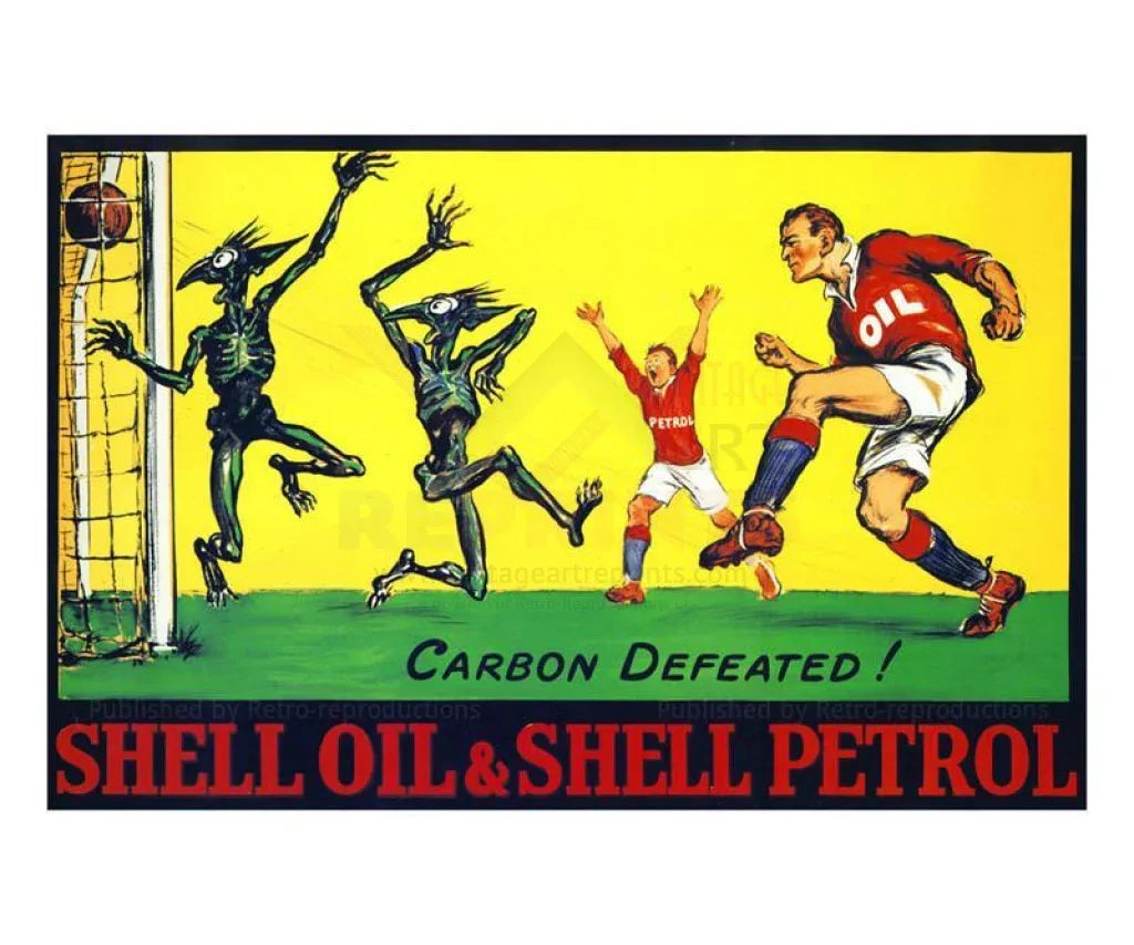 Carbon Defeated, Shell Oil, 1928 - VINTAGEARTREPRINTS.COM