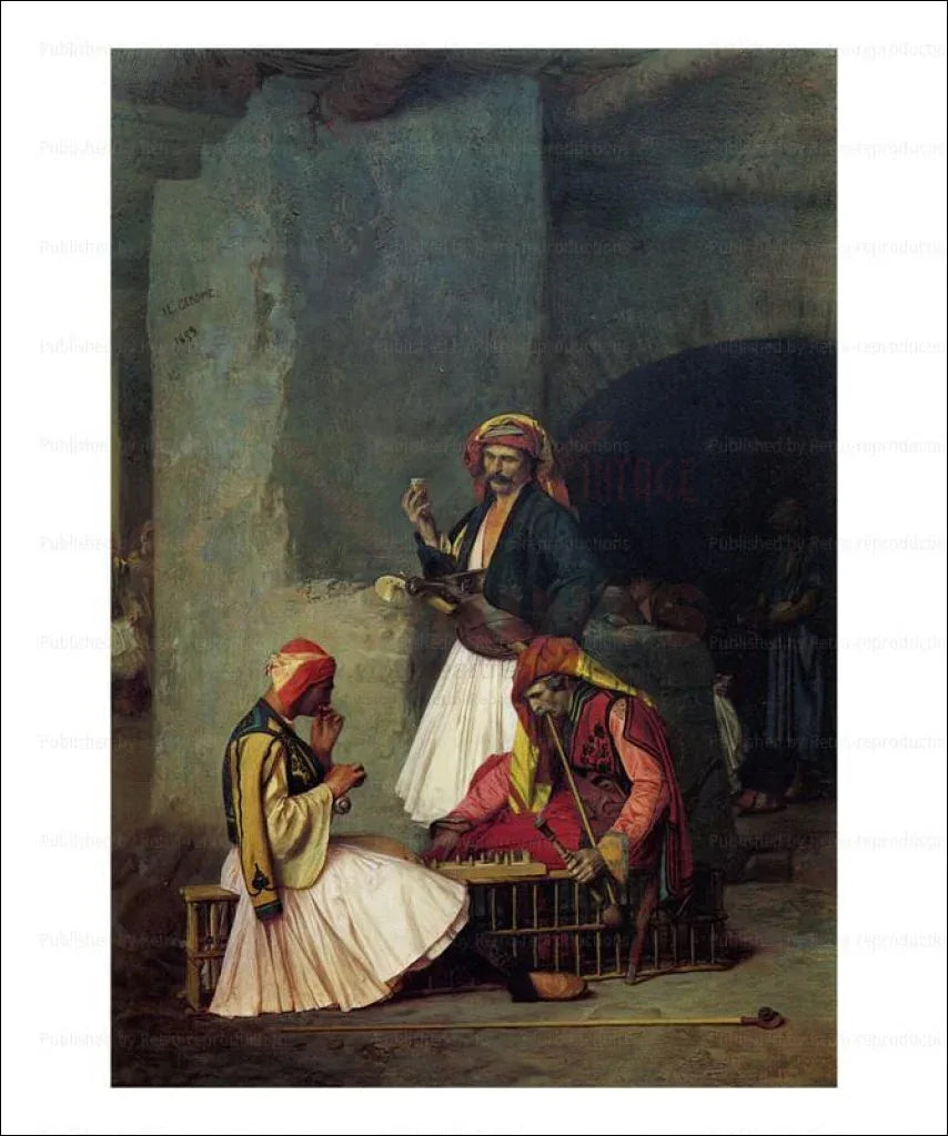 Dames Players, Jean Leon Jerome Ferris, 1859 - VINTAGEARTREPRINTS.COM
