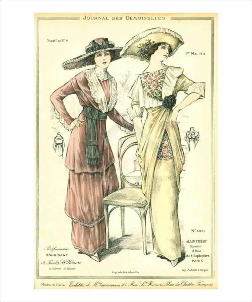 Demoiselles #5089, fashion, Art Print - VINTAGEARTREPRINTS.COM