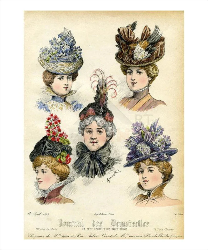 Demoiselles #5194, fashion Art Print - VINTAGEARTREPRINTS.COM