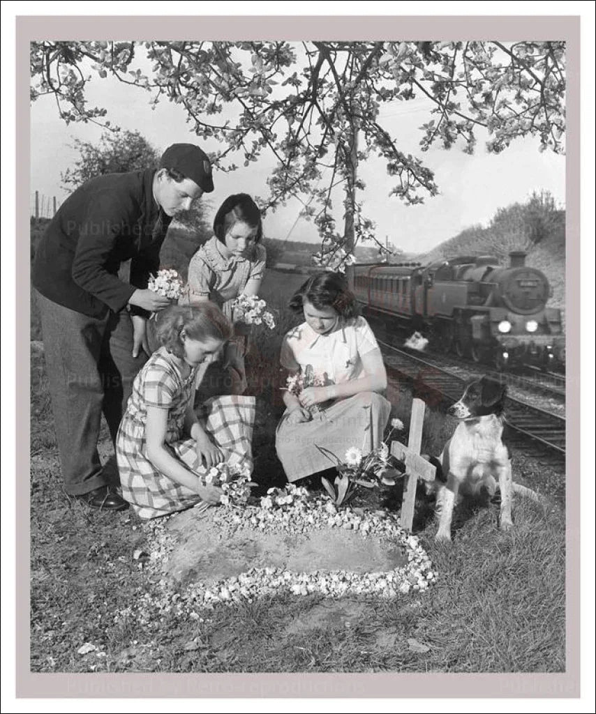 Dog Funeral - VINTAGEARTREPRINTS.COM