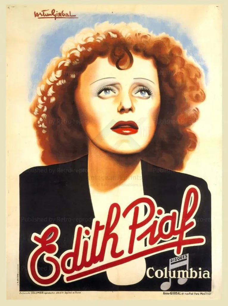 Edith Piaf Portrait - VINTAGEARTREPRINTS.COM