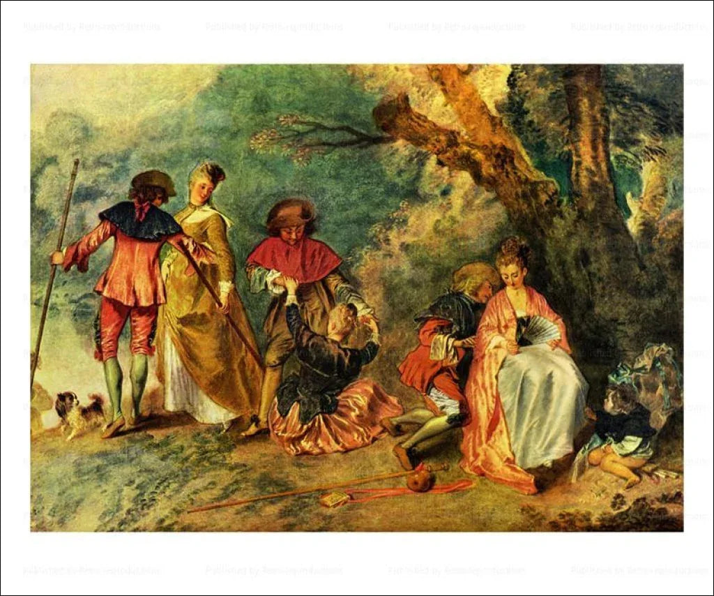 The Embarkation for Cythera , Jean-Antoine Watteau, 1717 - VINTAGEARTREPRINTS.COM