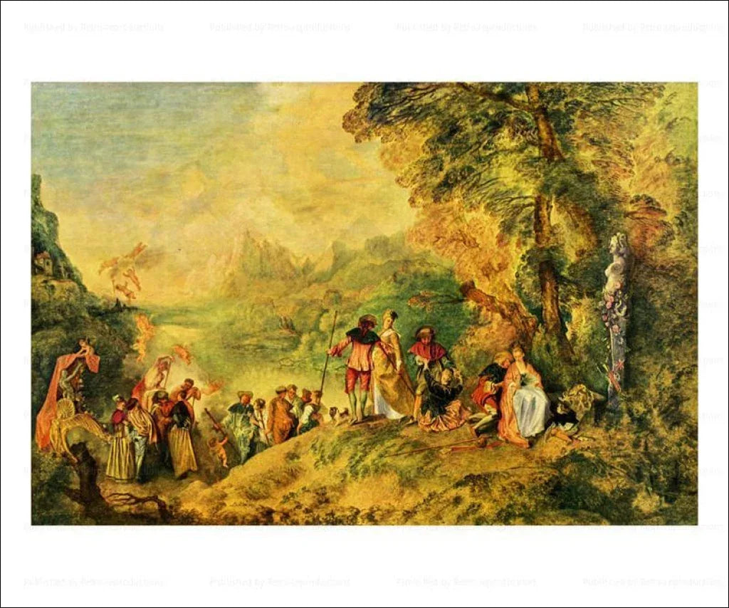 The Embarkation for Cythera, Antoine Watteau, 1717 - VINTAGEARTREPRINTS.COM