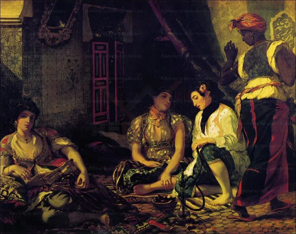 Women of Algiers in their Apartment, Eugene Delacroix - VINTAGEARTREPRINTS.COM