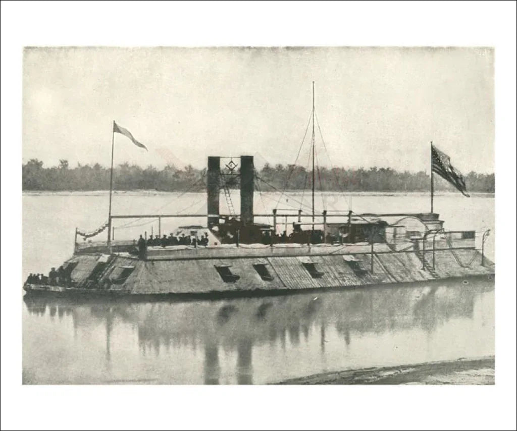 First Iron Clad Gunboat - VINTAGEARTREPRINTS.COM