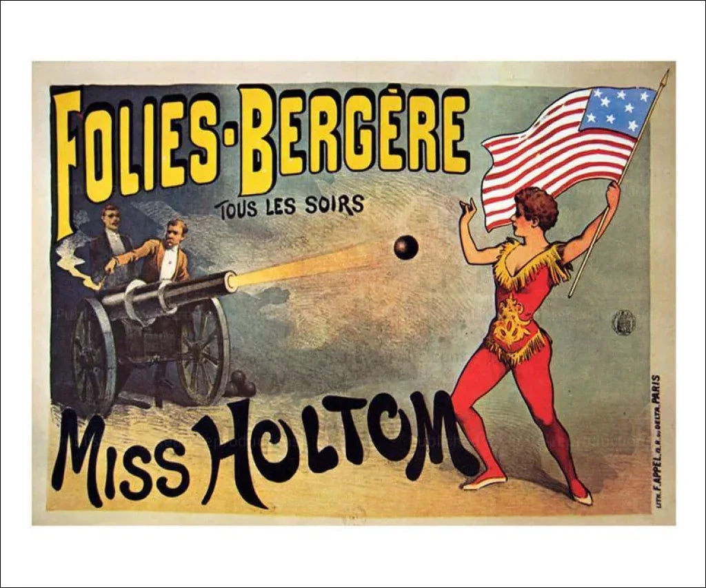 Folies-Bergeres 1890, Miss Holtom - VINTAGEARTREPRINTS.COM