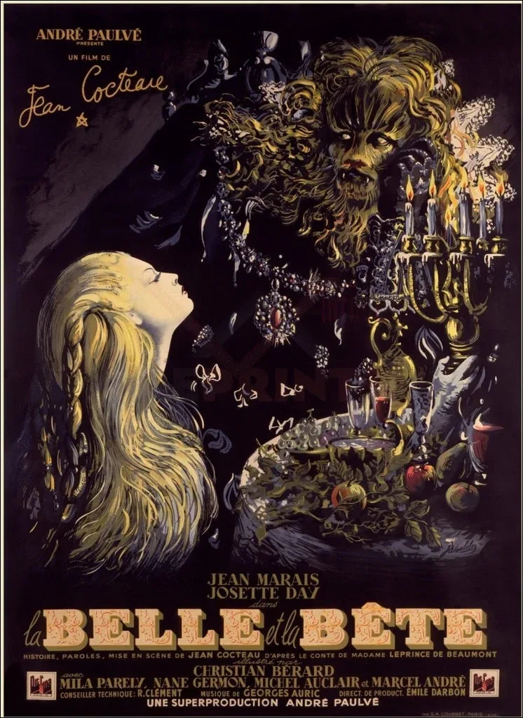 French Movie Poster Beauty and the Beast, 300 copies wholesale lot - VINTAGEARTREPRINTS.COM