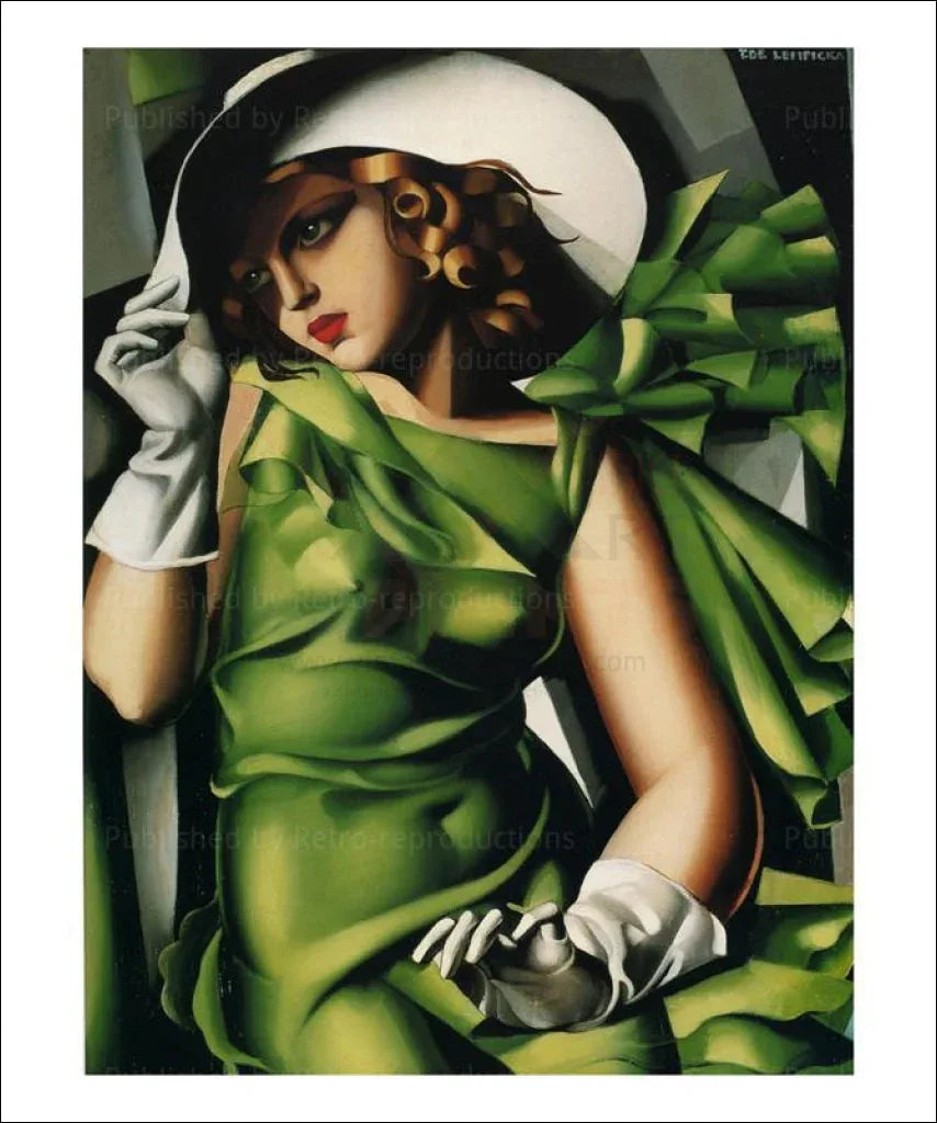 Jeune Fille en Vert 1927 - VINTAGEARTREPRINTS.COM