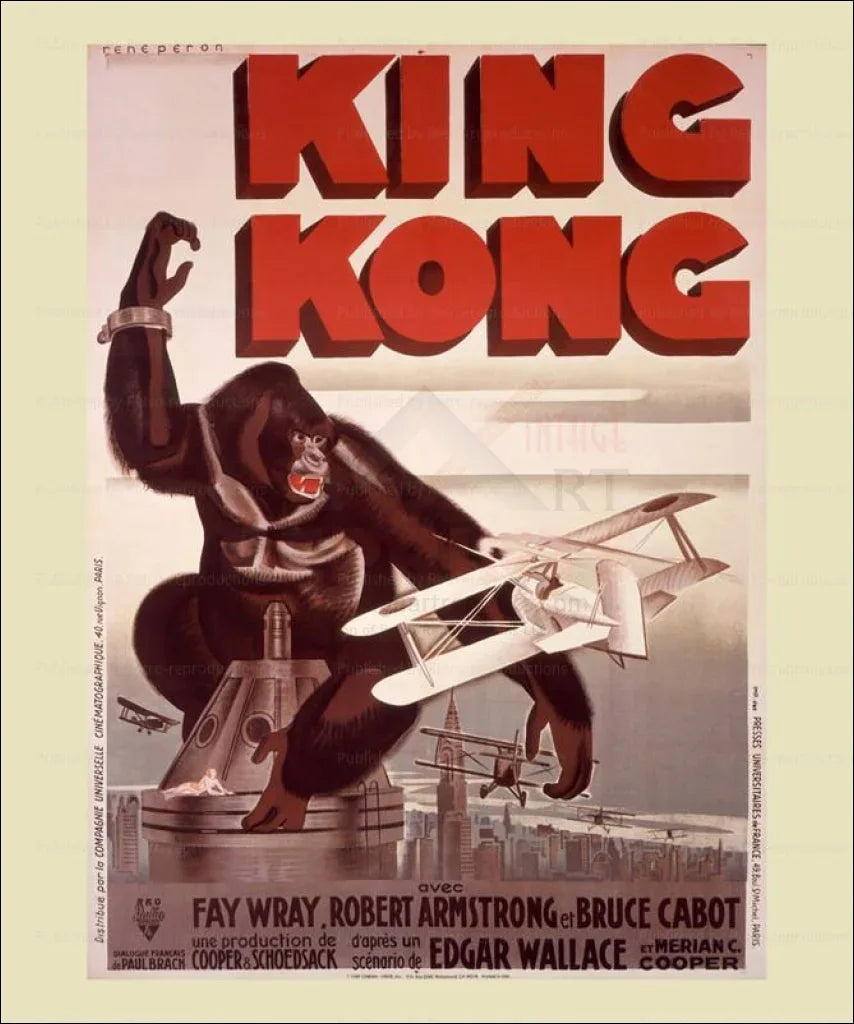 King Kong, French release 1933 - VINTAGEARTREPRINTS.COM