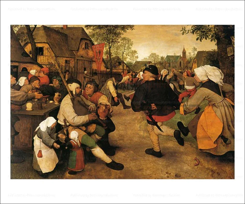 The Peasant Dance, Pieter Brueghel, 1568 - VINTAGEARTREPRINTS.COM