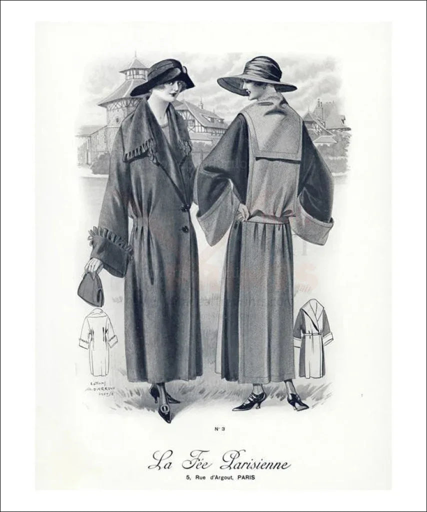 La Fee Parisienne Coats - VINTAGEARTREPRINTS.COM