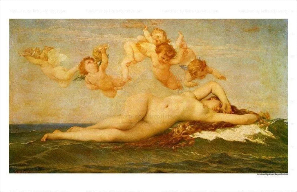 Female with Angels - VINTAGEARTREPRINTS.COM