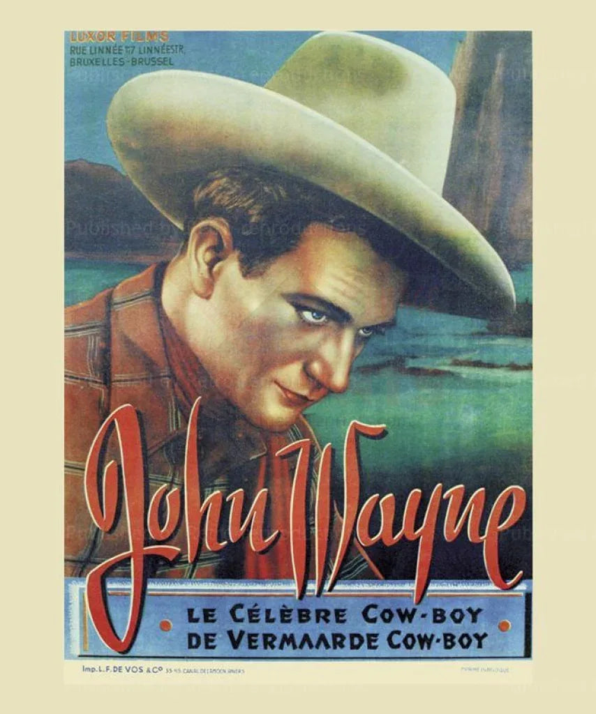 John Wayne Le Celebre Cow-boy - VINTAGEARTREPRINTS.COM