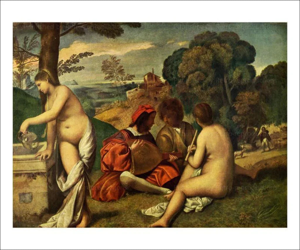 The Pastoral Concert - Titian - VINTAGEARTREPRINTS.COM
