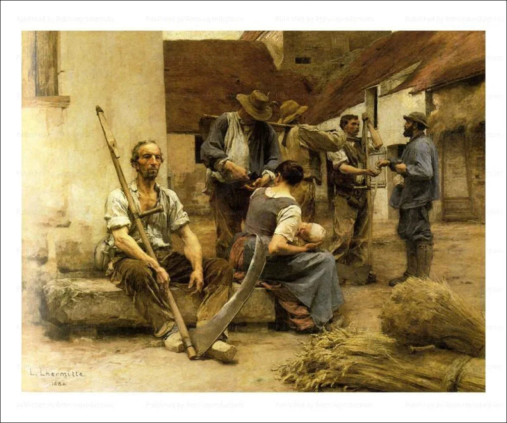 Leon Augustin l'Hermitte Le Pays des Moissonneurs, 1882 - VINTAGEARTREPRINTS.COM