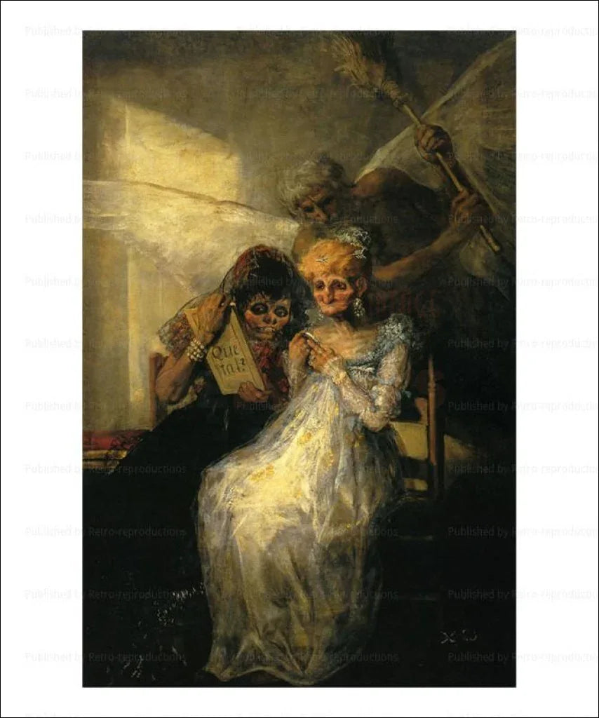 Francisco Jose de Goya Old Women 1808 - VINTAGEARTREPRINTS.COM