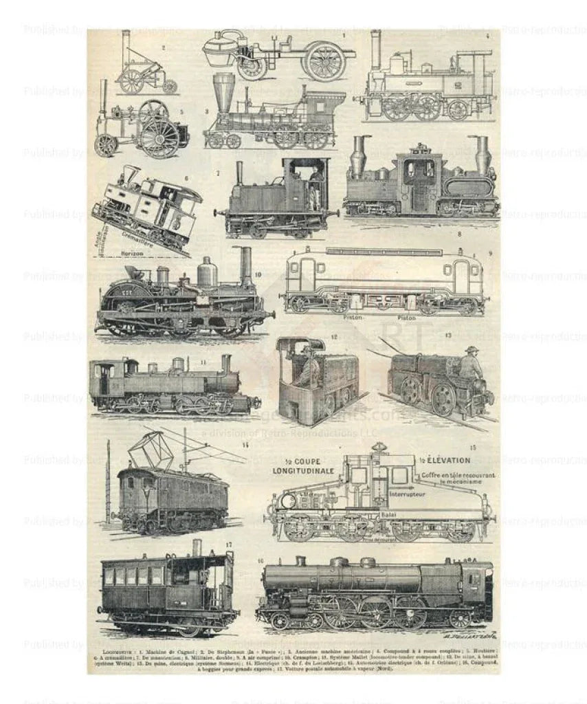 Locomotive - Trains - VINTAGEARTREPRINTS.COM