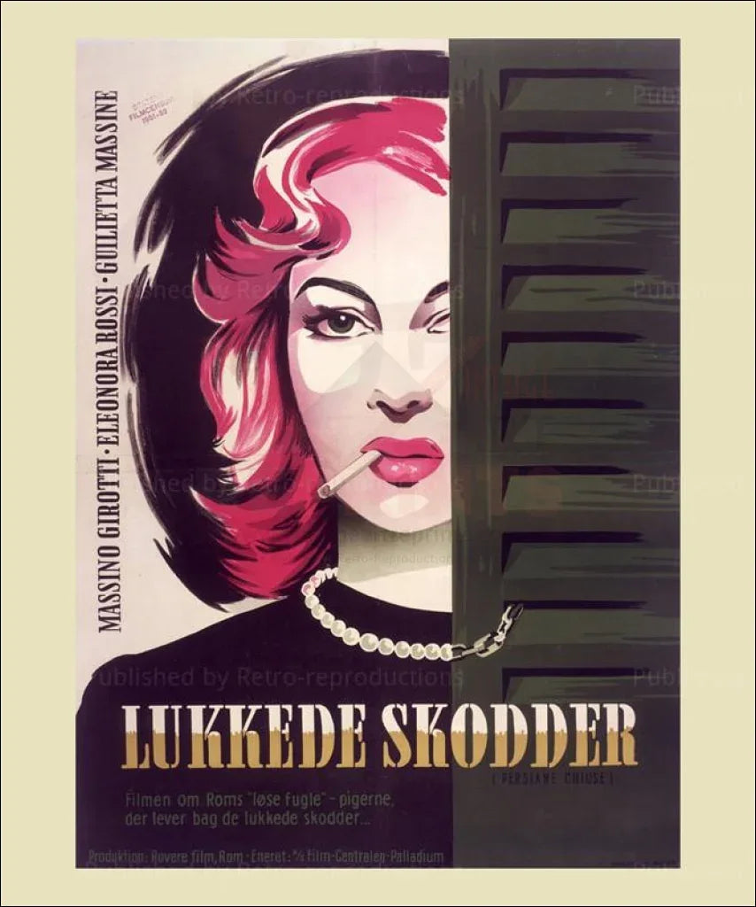 Lukkede Skodder, Giulietta Masina - VINTAGEARTREPRINTS.COM