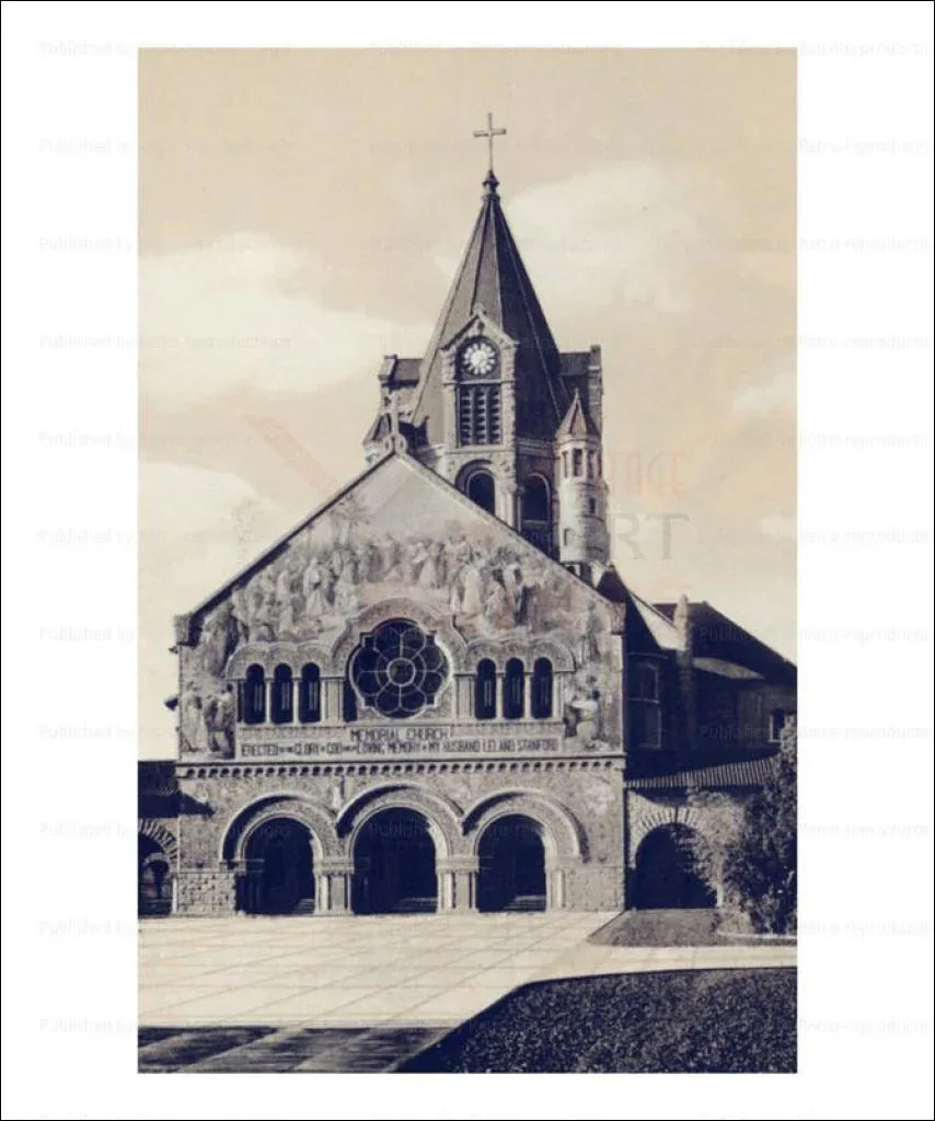 Memorial Church Stanford, California - VINTAGEARTREPRINTS.COM