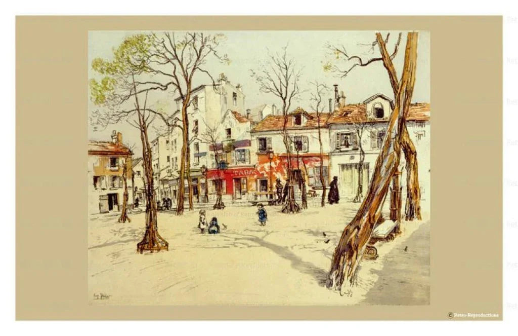 Montmartre Center, Paris - VINTAGEARTREPRINTS.COM