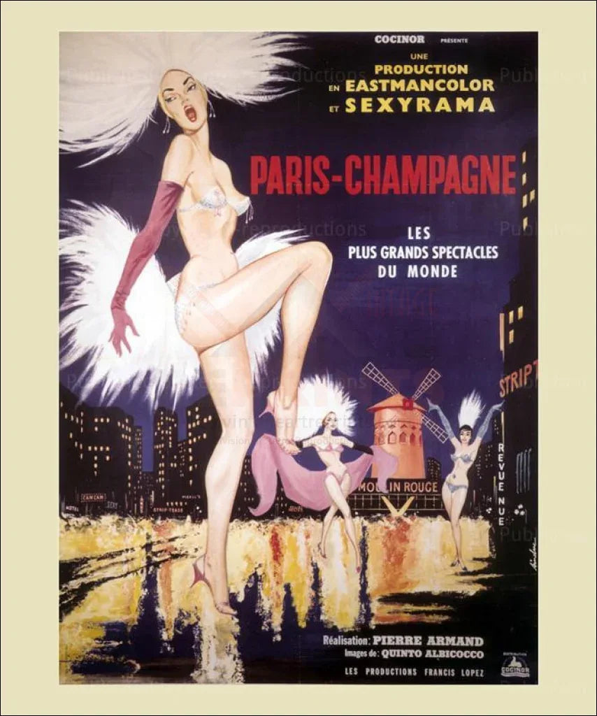 Moulin Rouge, Paris, France - advertising poster, art print - VINTAGEARTREPRINTS.COM