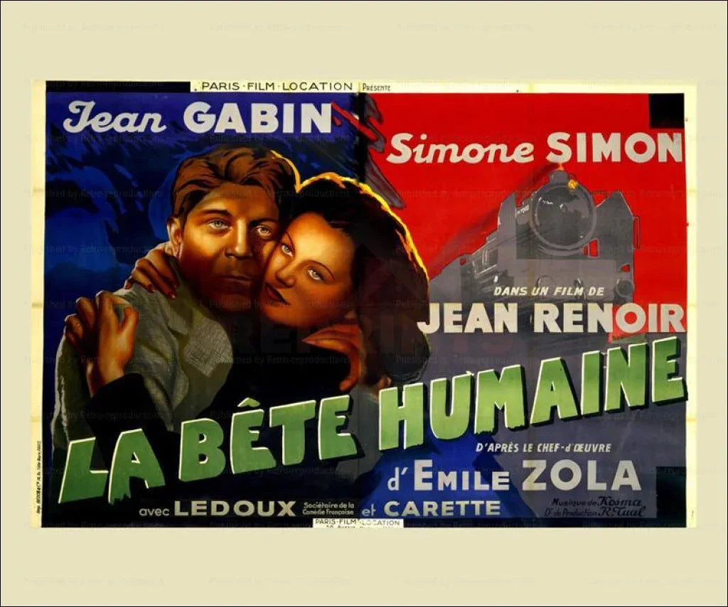 La Bete Humaine, starring, Jean Gabin - VINTAGEARTREPRINTS.COM