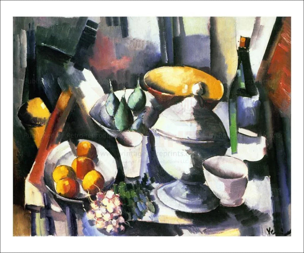 Nature morte aux fruits et a la bouteille 1910 - VINTAGEARTREPRINTS.COM