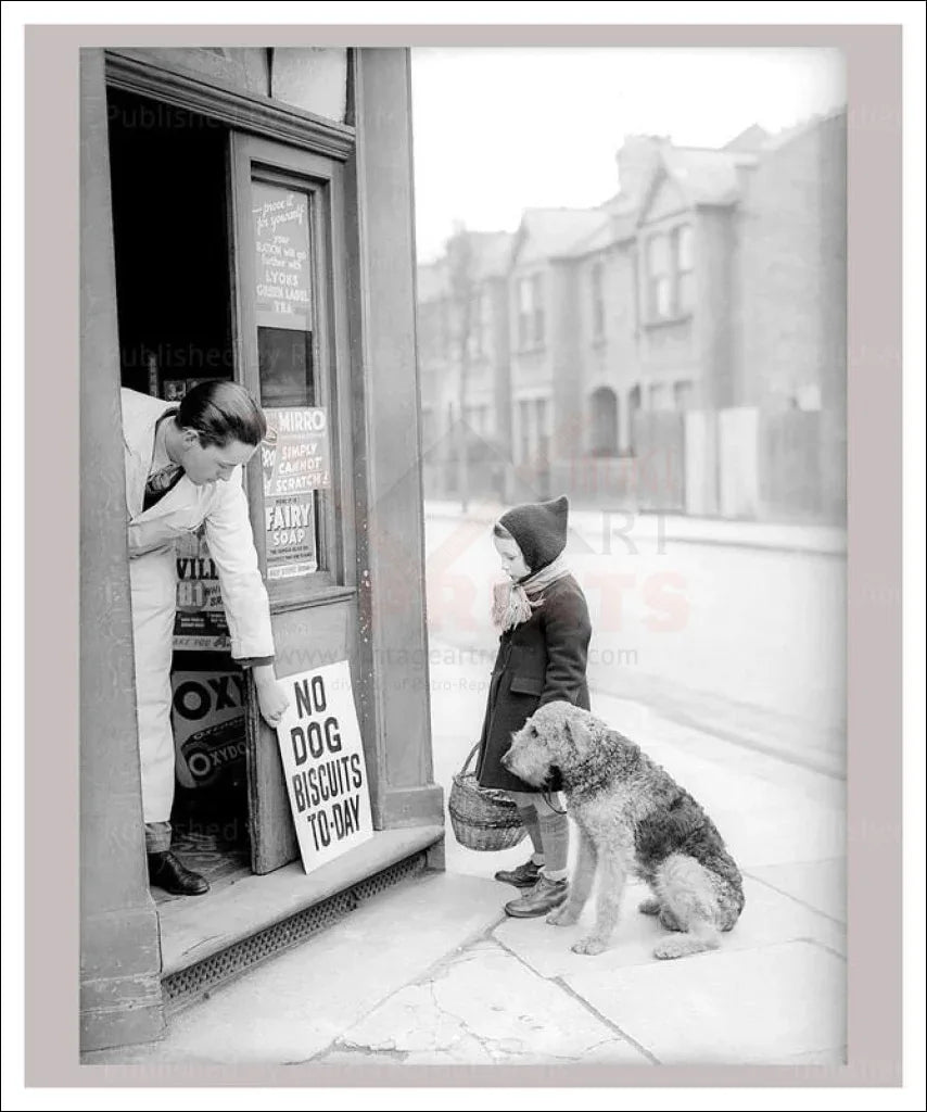 No Dog Biscuit Today - VINTAGEARTREPRINTS.COM