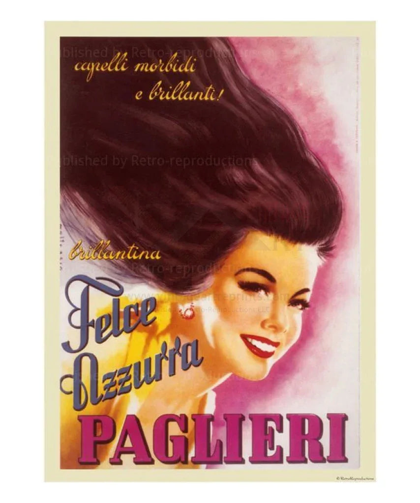 Paglieri - Hair spray ad - VINTAGEARTREPRINTS.COM