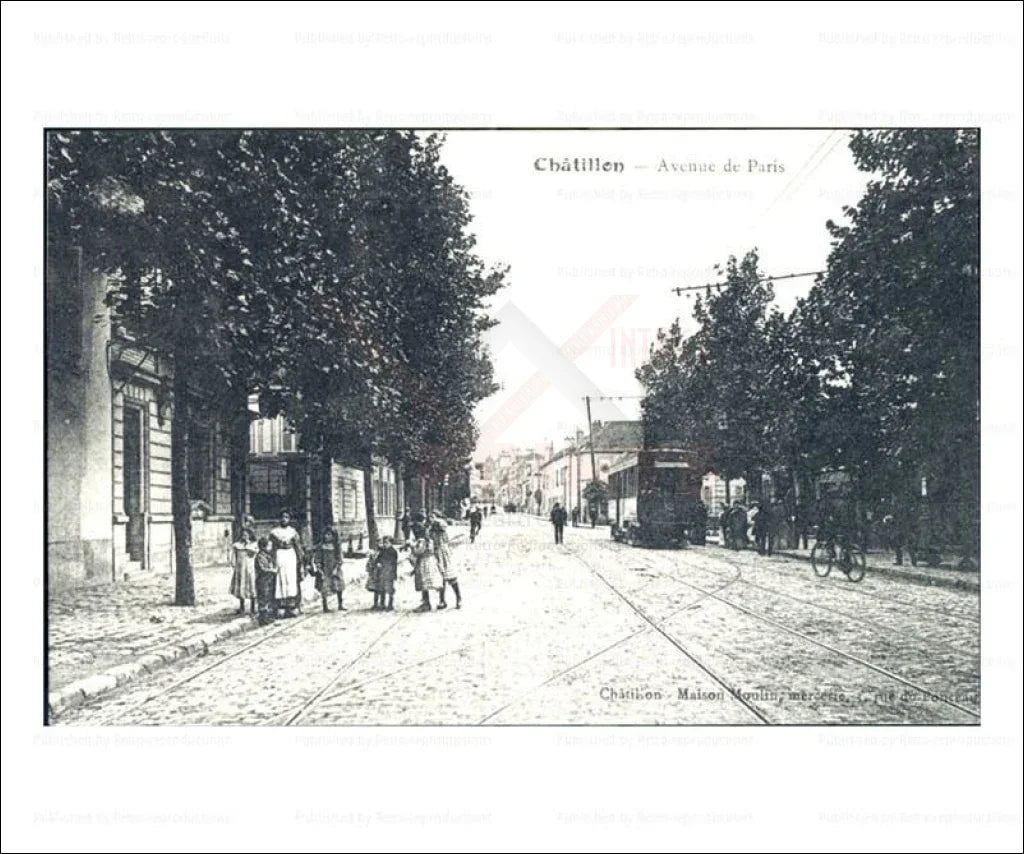 Paris suburb City Chatillon Avenue de Paris - VINTAGEARTREPRINTS.COM
