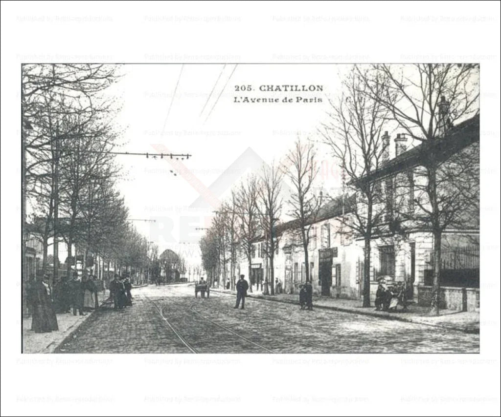 Paris suburb, Chatillon City L'Avenue de Paris - VINTAGEARTREPRINTS.COM