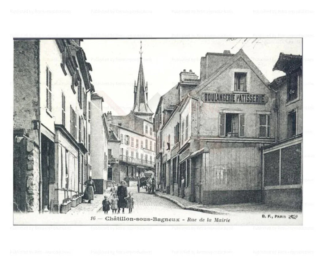 Paris suburb, Chatillon rue de la Mairie - VINTAGEARTREPRINTS.COM