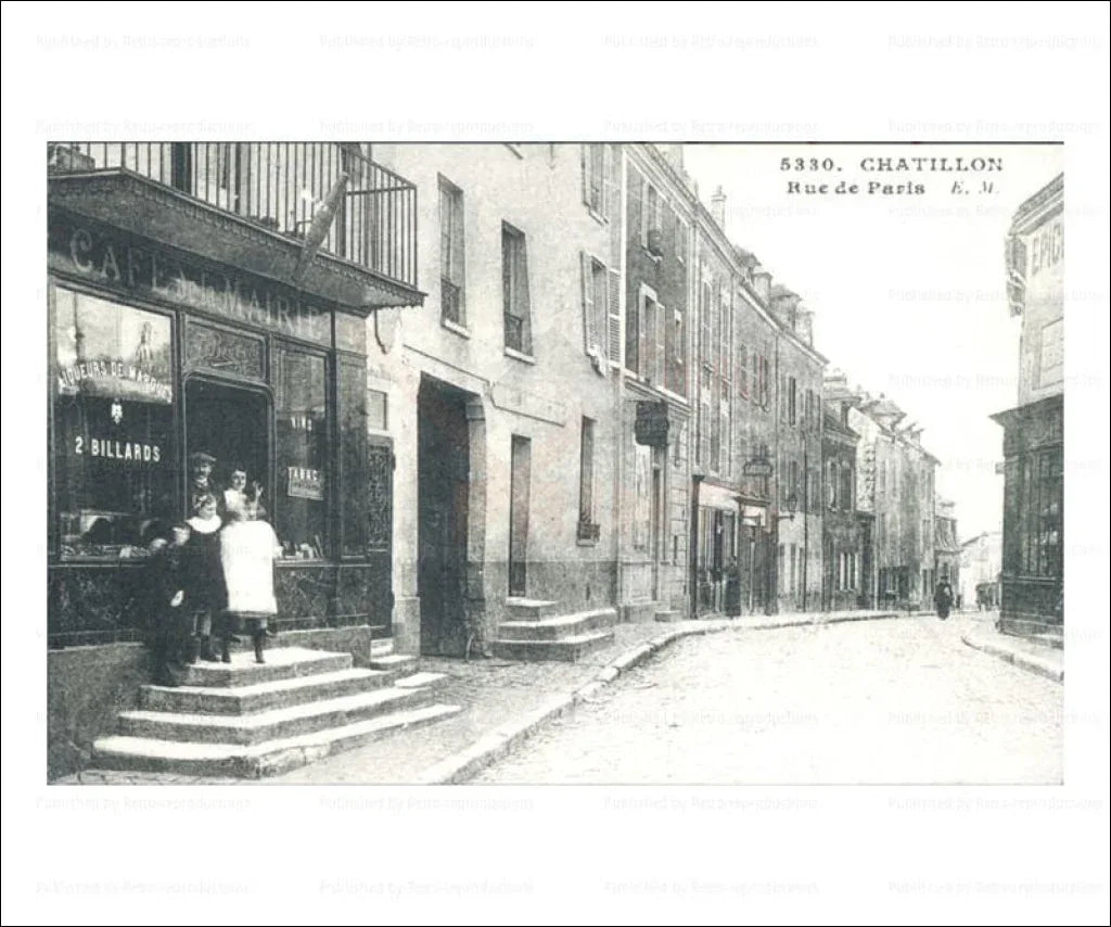 Paris suburb, Chatillon rue de Paris - VINTAGEARTREPRINTS.COM