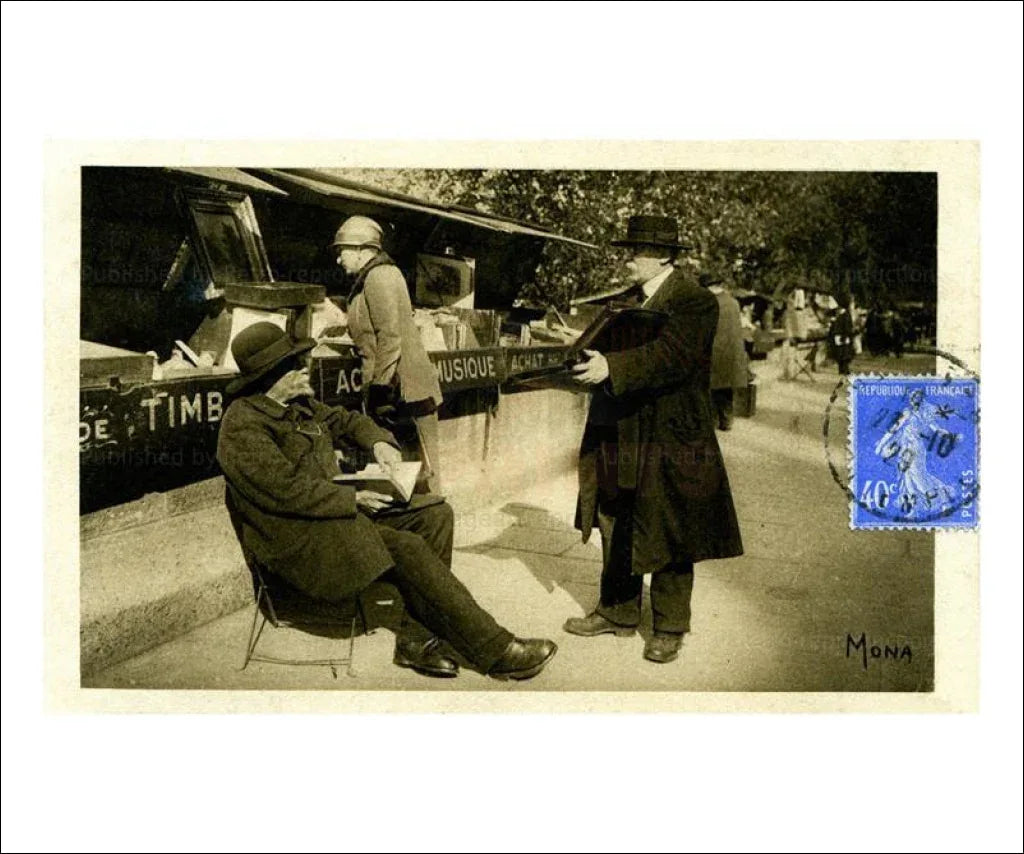 Paris Vendors Quai de Seine - VINTAGEARTREPRINTS.COM