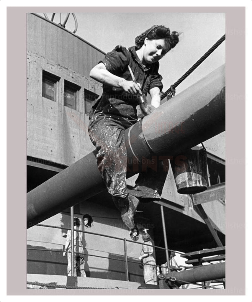 Women at War - Industry Trades 9 vintage art Black & White photo print reproduction, WWII