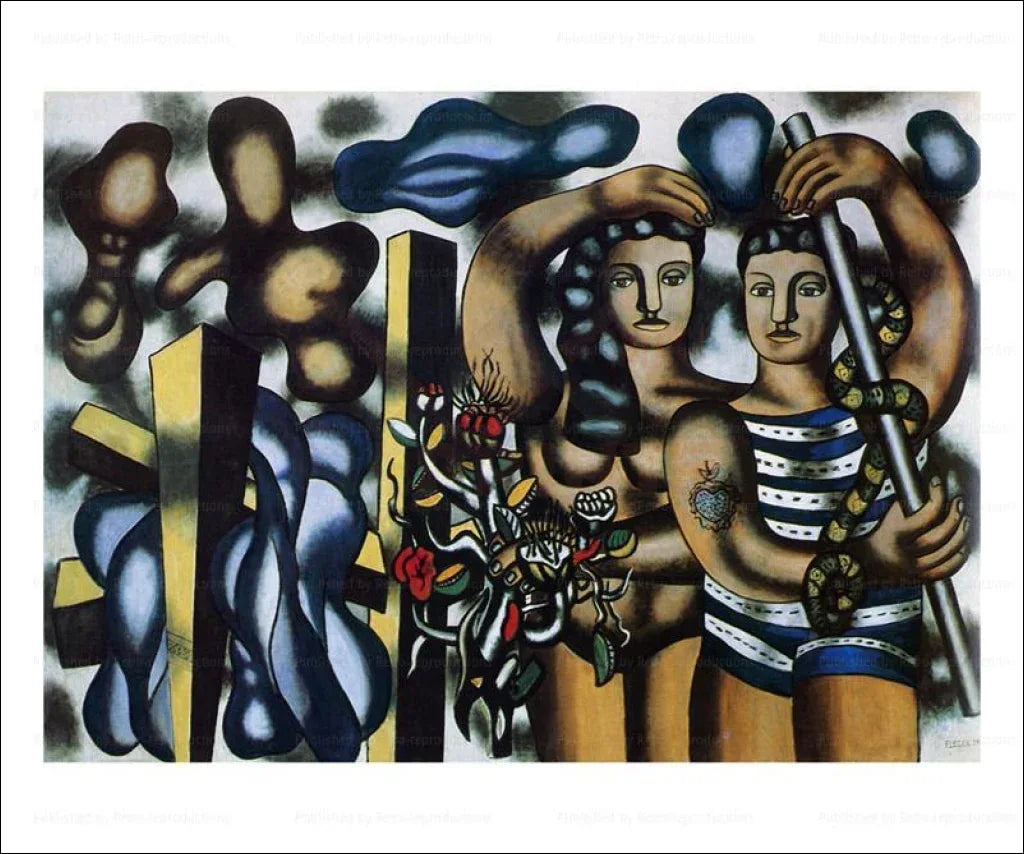 Adam and Eve Fernand Leger - VINTAGEARTREPRINTS.COM