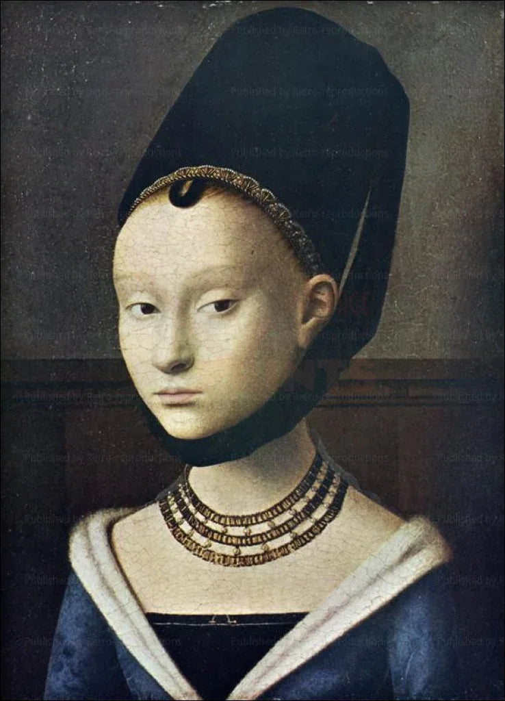 Portrait de Jeune Femme - Petrus Christus - VINTAGEARTREPRINTS.COM