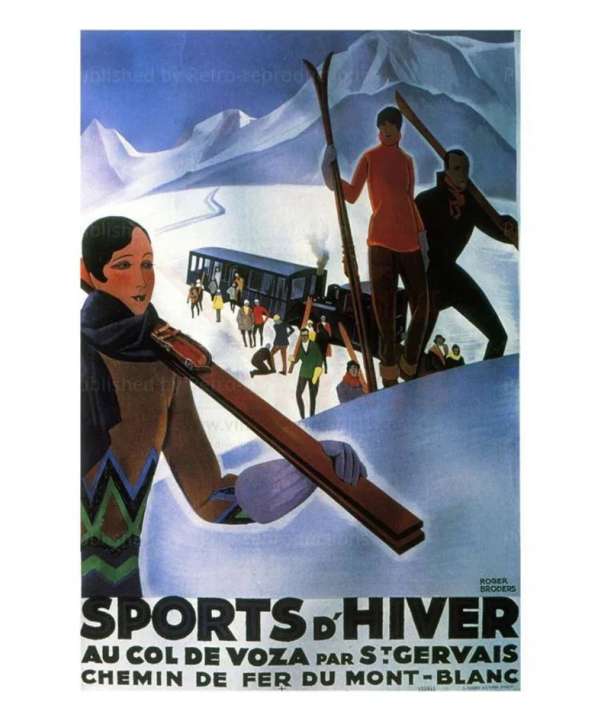 Sports d'Hiver: Chemin de Fer du Mont-Blanc - VINTAGEARTREPRINTS.COM
