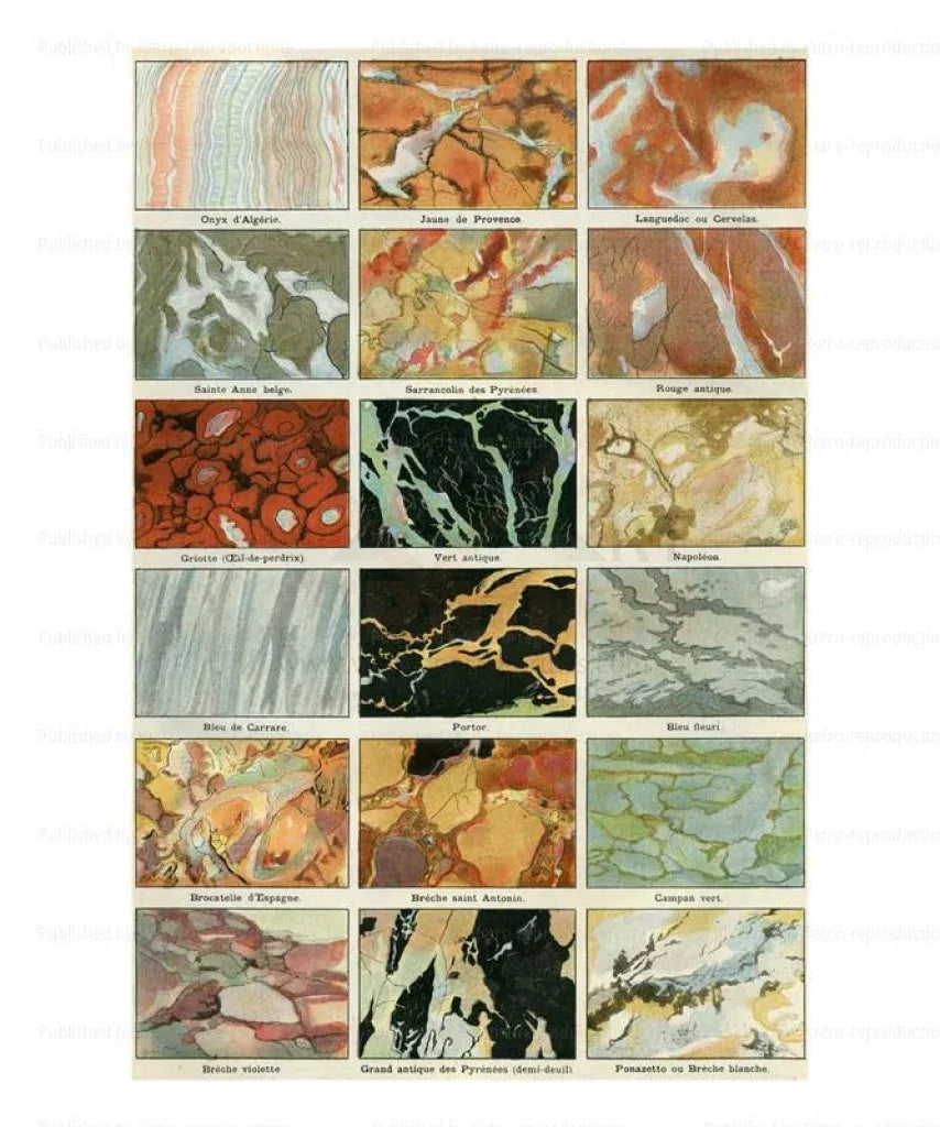 Stones, Rocks & Minerals - VINTAGEARTREPRINTS.COM