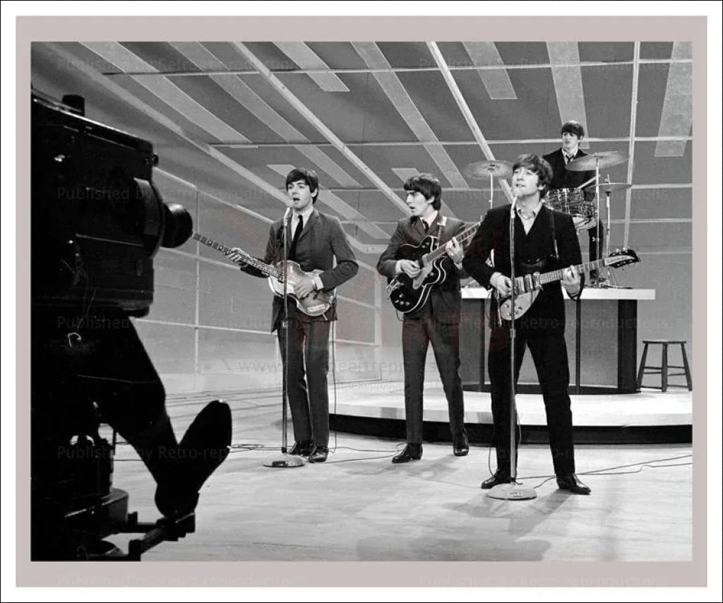 The Beatles Ed Sullivan - VINTAGEARTREPRINTS.COM